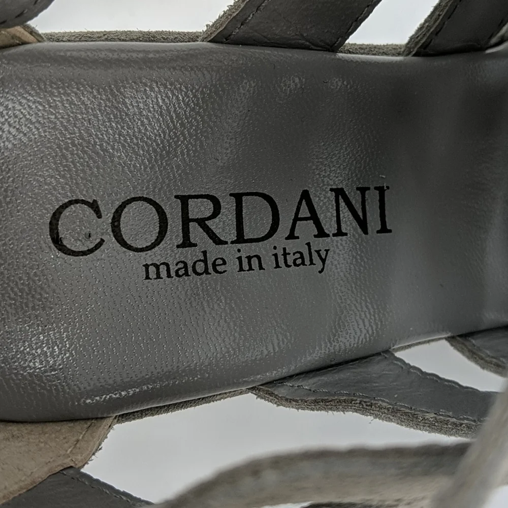 NWT CORDANI Suede Cage Wedge Sandals